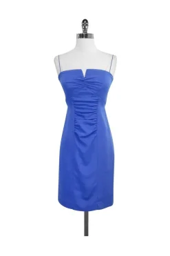 Nicole Miller - Blue Silk Blend Spaghetti Strap Dress Sz 6