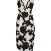 Nicole Miller - Blush Floral Applique Mesh Dress Sz 2