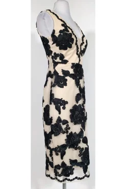 Nicole Miller - Blush Floral Applique Mesh Dress Sz 2