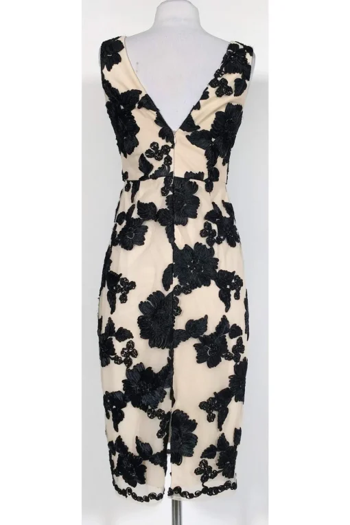 Nicole Miller - Blush Floral Applique Mesh Dress Sz 2