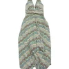 Nicole Miller - Earth Tone Wavy Striped Halter Dress Sz 2
