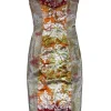 Nicole Miller - Metallic Multicolor Print Strapless Dress Sz 0