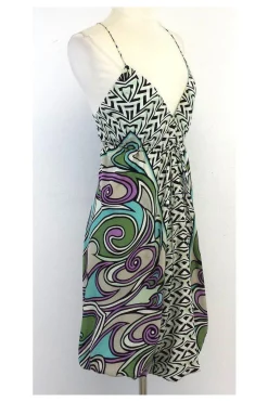 Nicole Miller - Multicolor Spaghetti Strap Silk Dress Sz 0