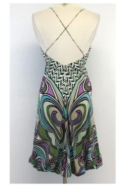 Nicole Miller - Multicolor Spaghetti Strap Silk Dress Sz 0