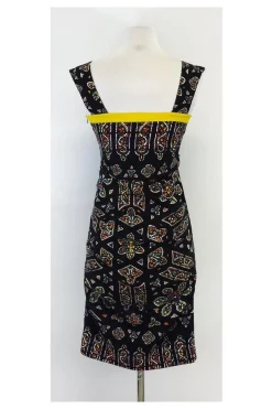Nicole Miller - Multicolor Silk Gathered Sleeveless Dress Sz 4