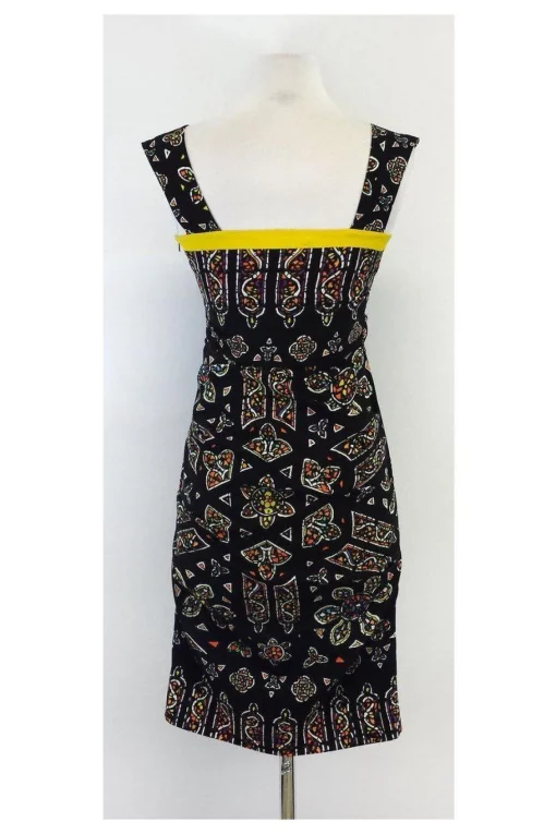 Nicole Miller - Multicolor Silk Gathered Sleeveless Dress Sz 4