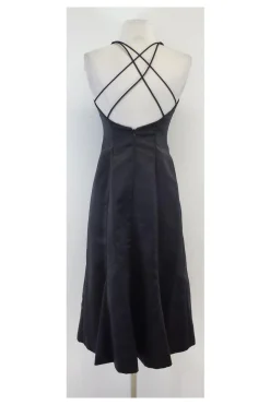 Nicole Miller - Slate Crisscross Back Midi Dress Sz 2