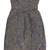 Nicole Miller - Strapless Purple & Gold Cocktail Dress Sz 0