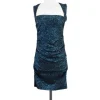 Nicole Miller - Teal Sequin Cap Sleeve Dress Sz 6