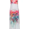 Nicole Miller - Watercolor Floral Print Sleeveless Maxi Dress Sz 0