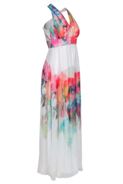 Nicole Miller - Watercolor Floral Print Sleeveless Maxi Dress Sz 0