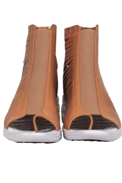 Nike - Tan Laser Cut Wedge Sandals Sz 9