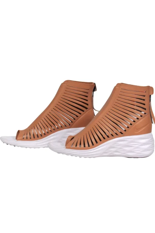 Nike - Tan Laser Cut Wedge Sandals Sz 9