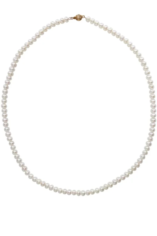 No Label - Genuine Pearl Necklace w/ 14k Gold Closure