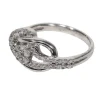 No Label - Sterling Silver Diamond Interlocking Ring Sz 4.5