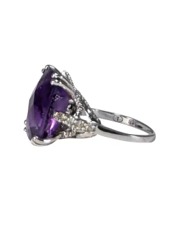 No Label - Sterling Silver & Purple Amethyst Ring Sz 8