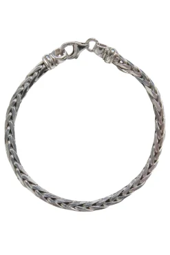 No Label - Sterling Silver Wheat Chain Bracelet