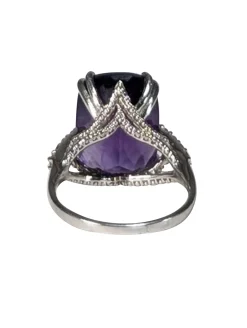No Label - Sterling Silver & Purple Amethyst Ring Sz 8