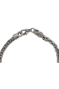 No Label - Sterling Silver Wheat Chain Bracelet