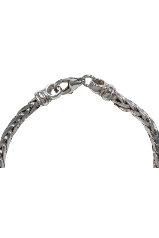 No Label - Sterling Silver Wheat Chain Bracelet