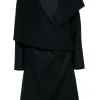 OAK - Black Wool Coat w/ Oversized Collar Sz XS