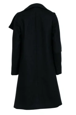 OAK - Black Wool Coat w/ Oversized Collar Sz XS