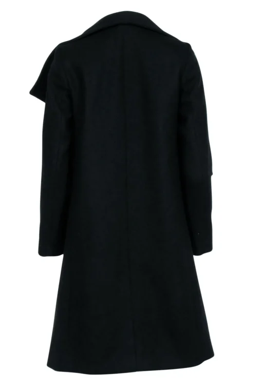 OAK - Black Wool Coat w/ Oversized Collar Sz XS