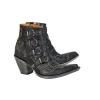 Old Gringo - Black Leather Studded Buckle Detail Short Boots Sz 6.5