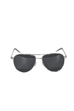 Oliver Peoples - Silver & Black Aviator Sunglasses