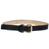 Oscar de la Renta - Black Genuine Leather Dotted Print Belt Sz L