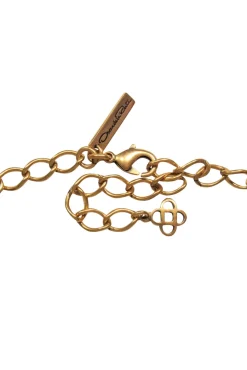Oscar de la Renta - Gold & Black Stone Necklace w/ Flowers