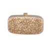 Oscar de la Renta - Gold Satin Beaded Clutch