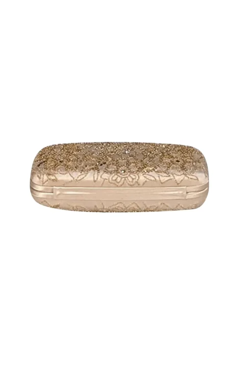 Oscar de la Renta - Gold Satin Beaded Clutch