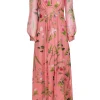 Oscar de la Renta - Pink Floral Silk Formal Dress Sz 10