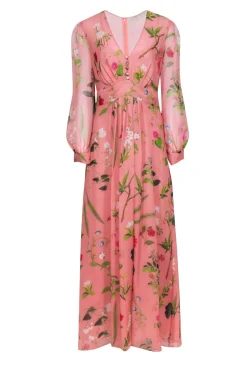 Oscar de la Renta - Pink Floral Silk Formal Dress Sz 10