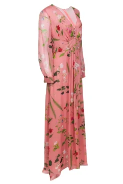 Oscar de la Renta - Pink Floral Silk Formal Dress Sz 10