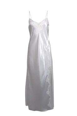 Oscar de la Renta - White Sleeveless Lace Applique Slip Dress Sz M