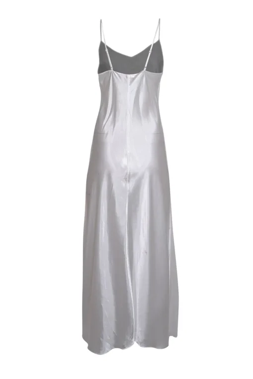 Oscar de la Renta - White Sleeveless Lace Applique Slip Dress Sz M