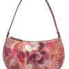 Osprey London - Pink Leather Metallic Paisley Print Baguette