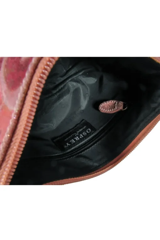 Osprey London - Pink Leather Metallic Paisley Print Baguette