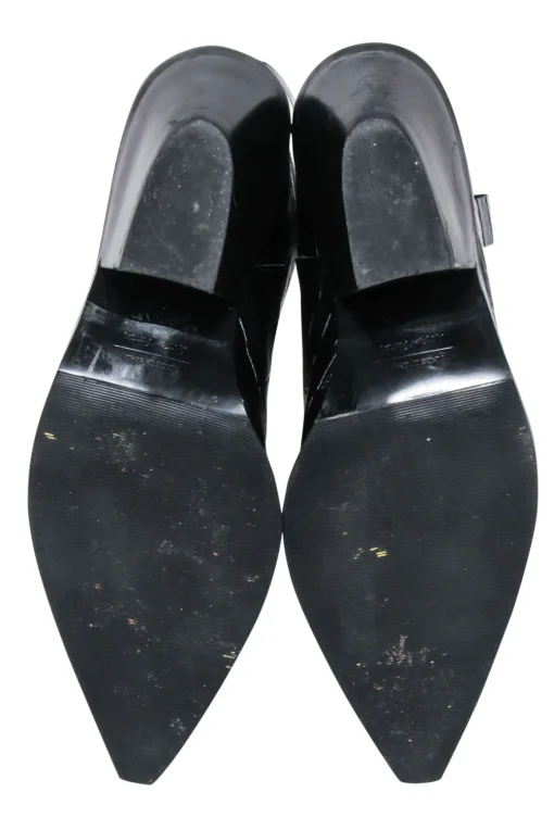 & Other Stories - Black Croc Embossed Leather Cowboy Boots Sz 9.5