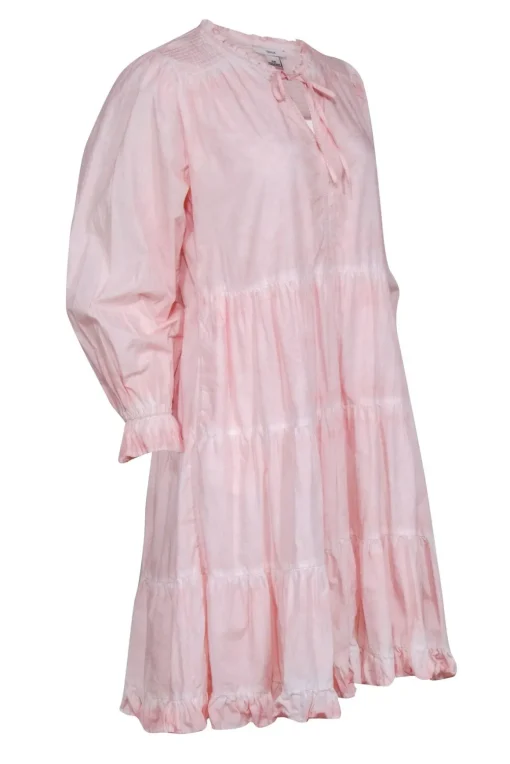 Othilia - Light Pink Cotton Tiered Dress Sz S