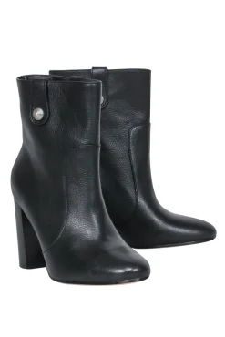 Paige - Back Pebbled Leather Heeled Ankle Booties Sz 7.5