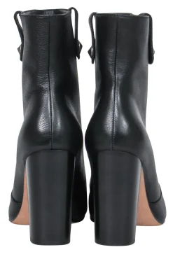 Paige - Back Pebbled Leather Heeled Ankle Booties Sz 7.5