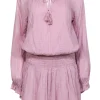 Paige - Lavender Crinkled Drop-Waist Peasant Dress Sz L