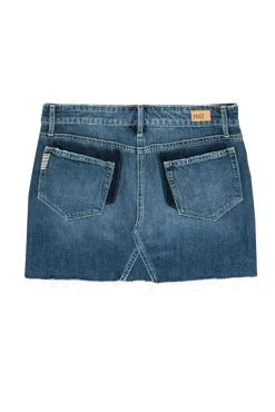 Paige - Medium Wash Mini "Alethea" Raw Hem Denim Skirt Sz 26