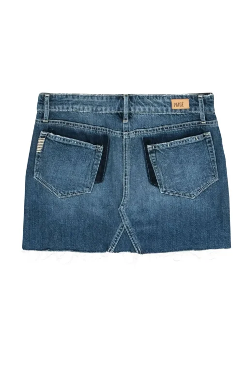 Paige - Medium Wash Mini "Alethea" Raw Hem Denim Skirt Sz 26
