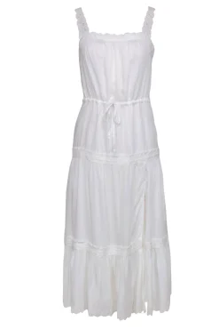Paige - White Sleeveless Embroidered “Amity” Maxi Dress w/ Lace Trim Sz XS