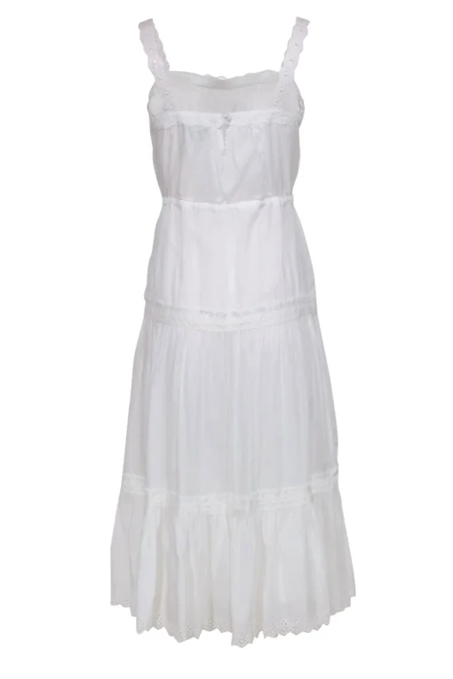 Paige - White Sleeveless Embroidered “Amity” Maxi Dress w/ Lace Trim Sz XS