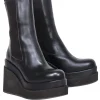 Paloma Barcelo - Espresso Brown Leather Platform Boots Sz 8.5